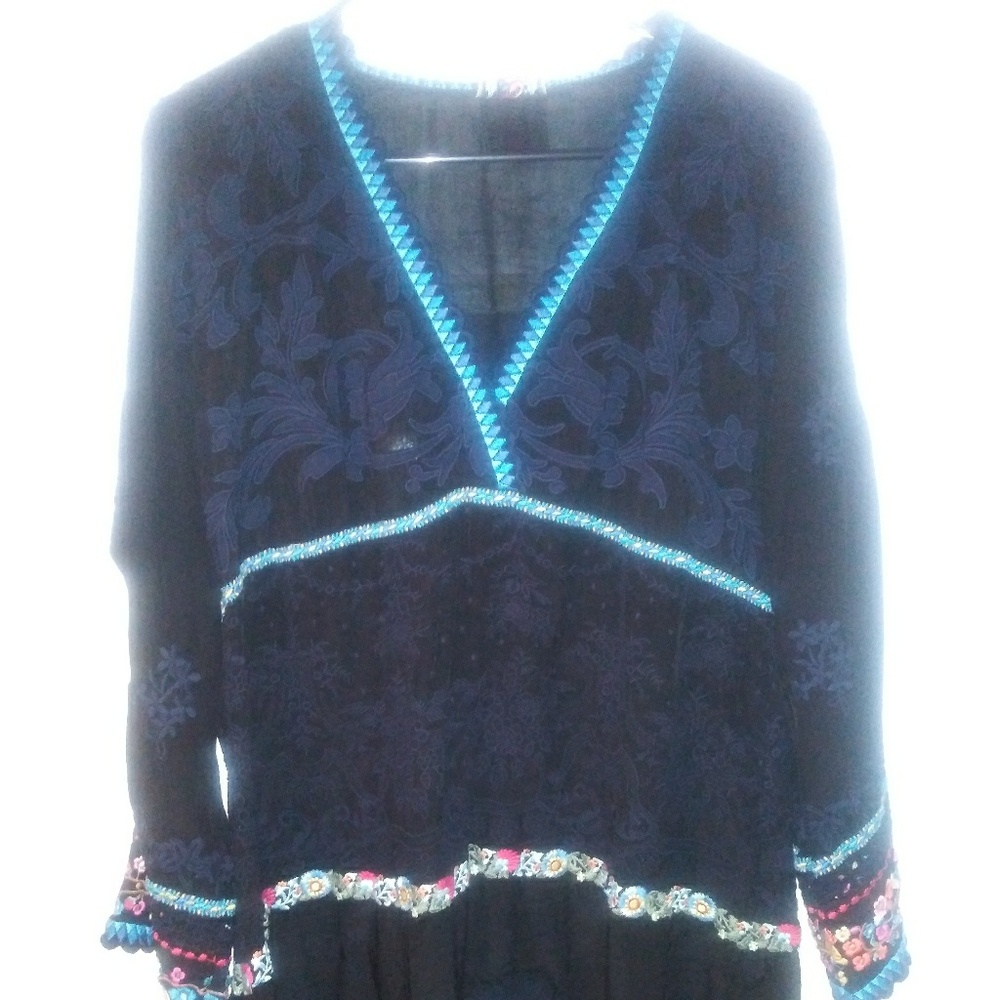 Johnny Was JWLA Black Tunic Dress